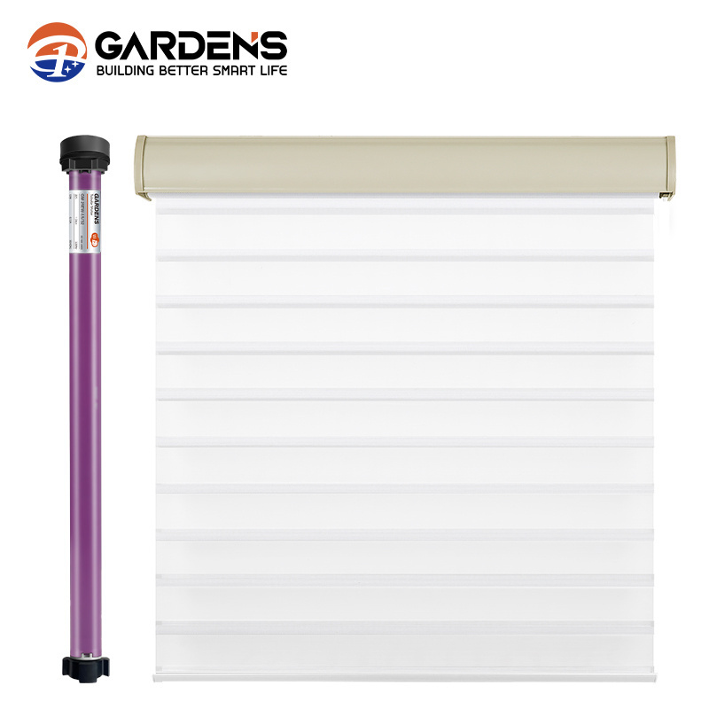 Garden Wireless  Tubular Motor Electric Window Automatic Customized 25mm Shades Curtains Roller Blinds Cheap up and down open