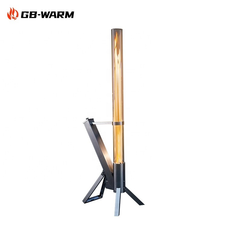 Outdoor wood pellet rocket stove smokeless environmentally friendly stainless steel garden patio heater