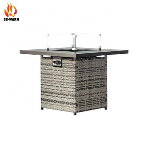 Rattan Garden Furniture Gas Fire Pit Table Outdoor Propane Fire Pit Manufacturer