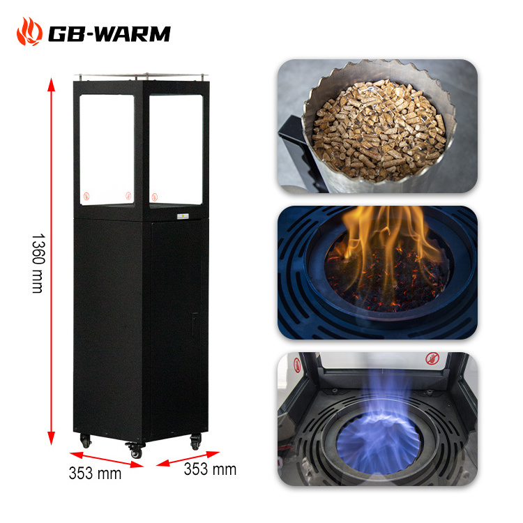 Hot Sales Pellet heater Outdoor High-end Products Wood Pellet Garden Fire pit use in garden with glass panels