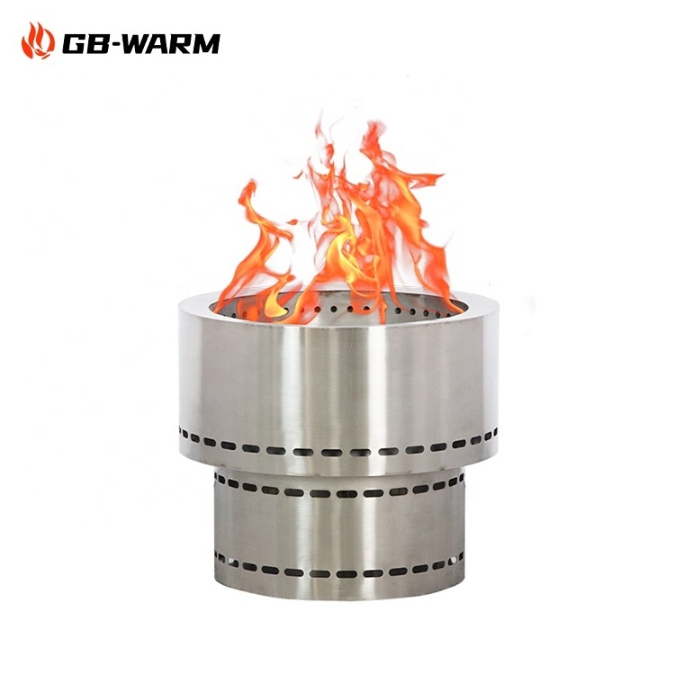 Garden outdoor camping picnic barbecue stainless steel smokeless wood pellet fire pit factory wholesale