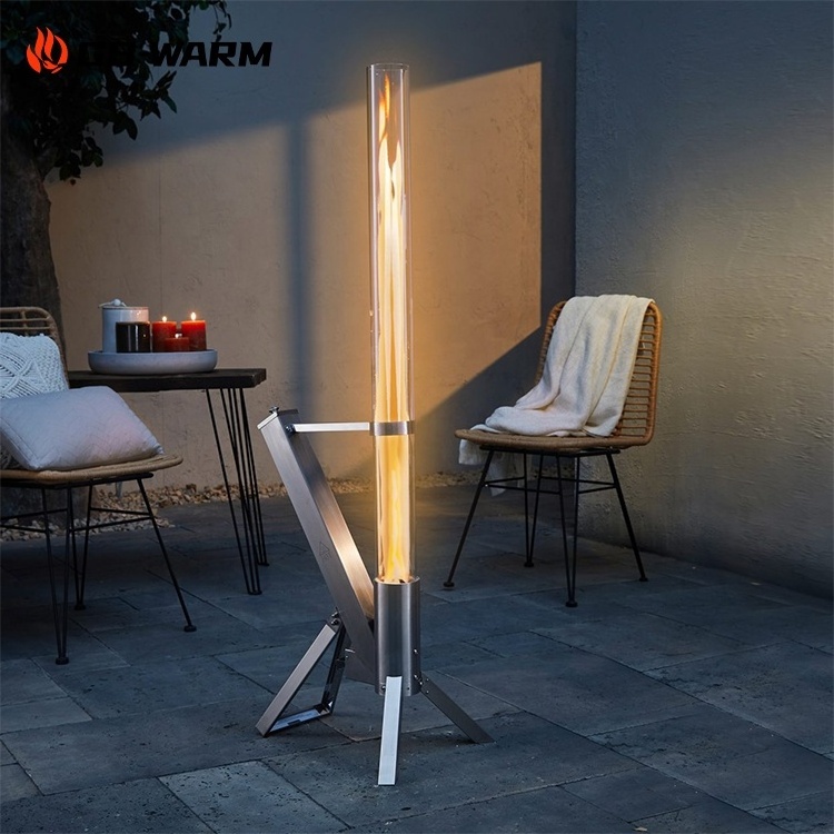 Highly Efficient 2024 Popular Glamour flame Wood Pellet Stove Wood Pellet Burning patio Heater