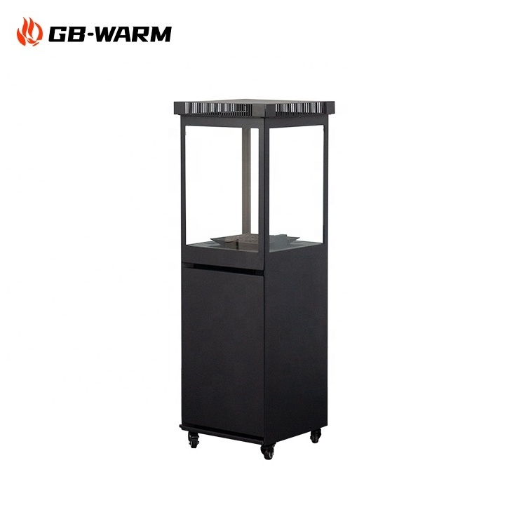 Movable Outdoor Gas Heater with Adjustable Flame Terrace Fire Pit