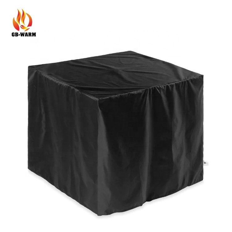 Black table volcanic stone countertop hot style gas fire pit table stainless steel burner