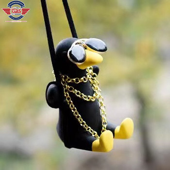 Super Cute Swing Duck  Rearview Mirror Hanging Charms Ornament Resin Auto Decoration Car Pendant Interior