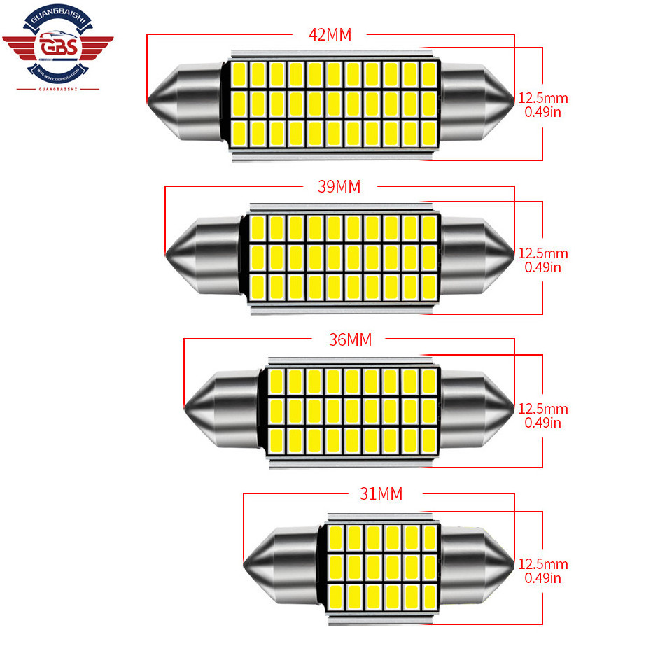 1 pieces C5W C10W LED Bulb 31mm 36mm 39mm 42mm Festoon Auto Dome License Plate Luggage Trunk Lamp Interior Car Reading Light