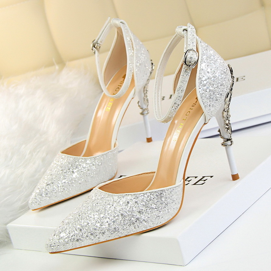 2023 Factory Custom fashion women wedding Diamond high heel sandals women party shoes high heels for women