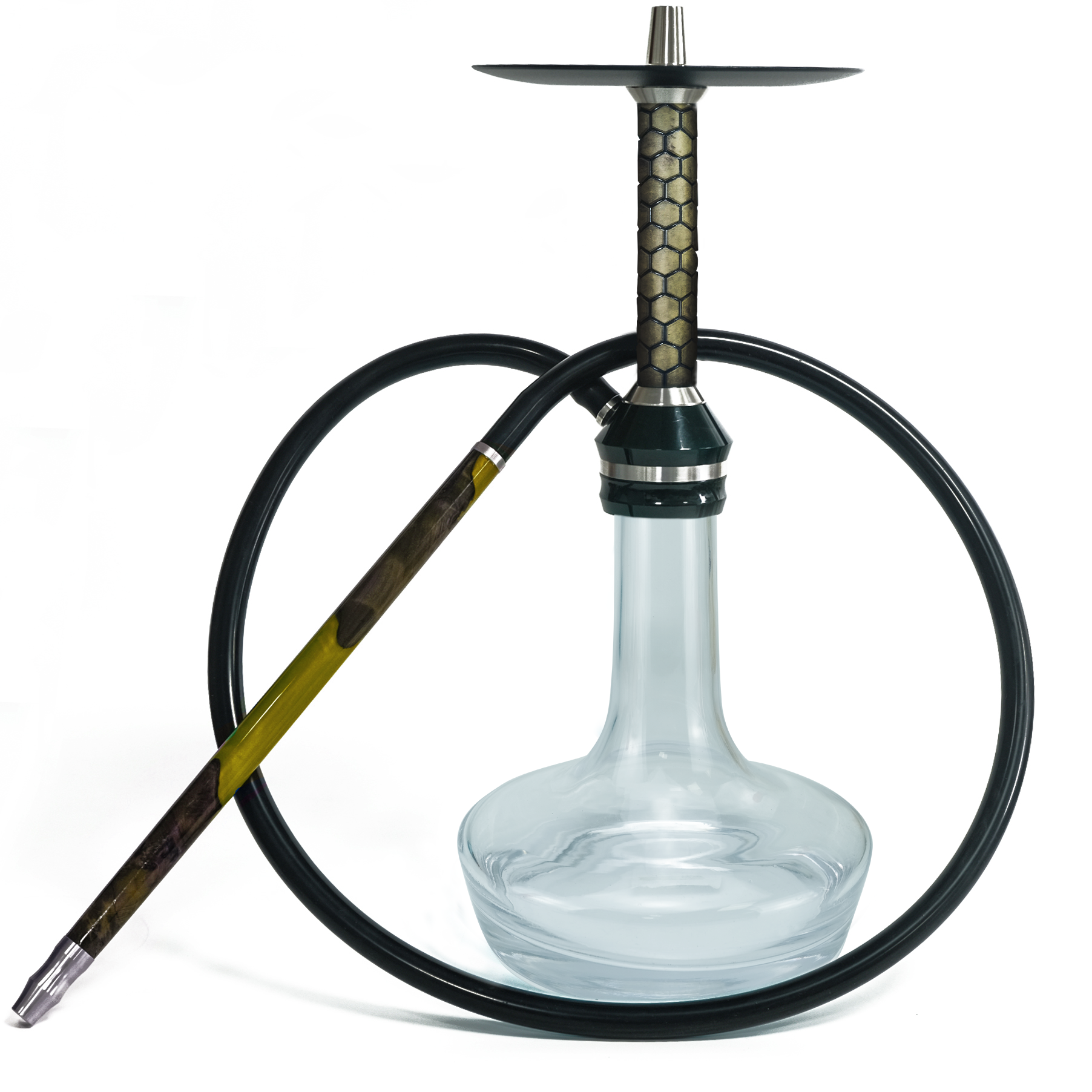 Customized Deluxe Smoking Accessories Nargile Glass Stainless Steel Hookah