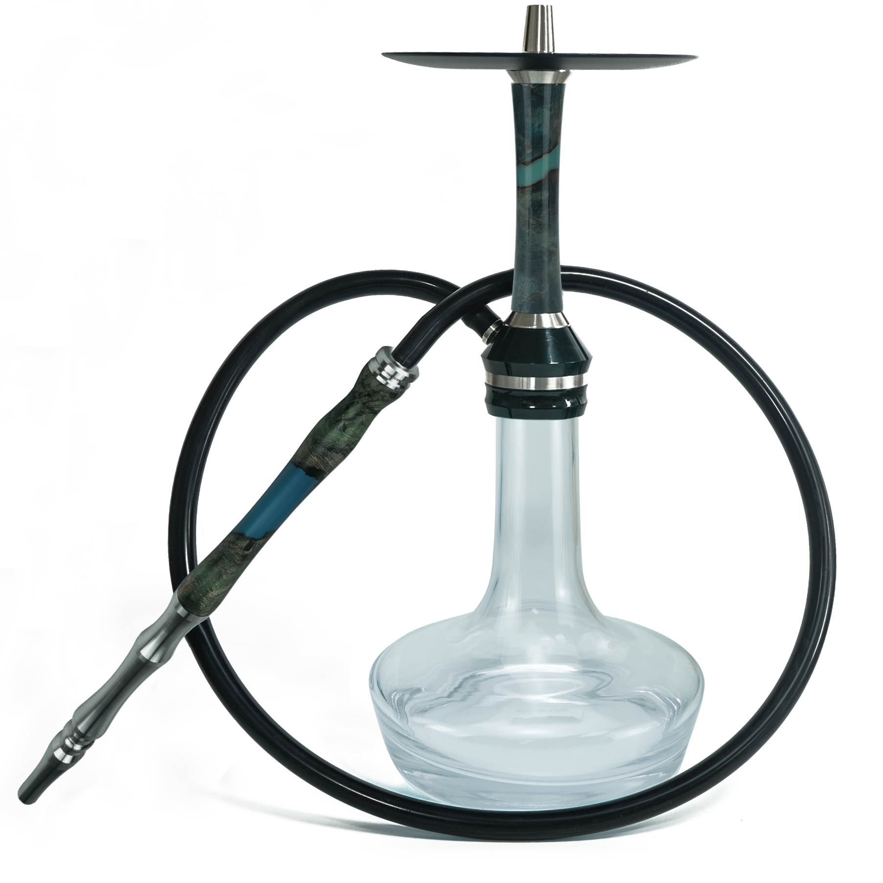 Customized Deluxe Smoking Accessories Nargile Glass Stainless Steel Hookah