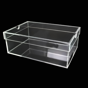 wei Custom Stackable Display Giant Clear Transparent Drop Front Acrylic Basketball Plastic Storage Shoe Sneaker Box