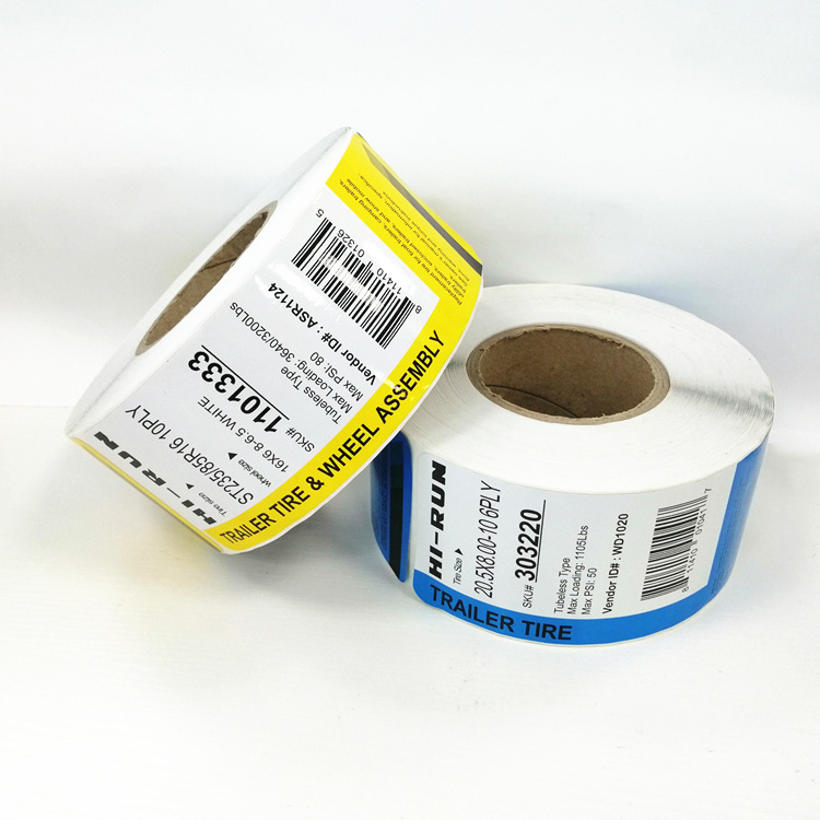 New Strong Adhesive Paper Sticker, Barcode Tire Sticker Label, Adhesive Label for Tyre