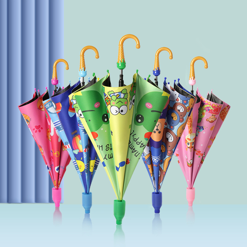 Popular Sale Cute Rain Straight Boy Kid Child Umbrella For Sale Cartoon print rainproof custom children umbrella kid