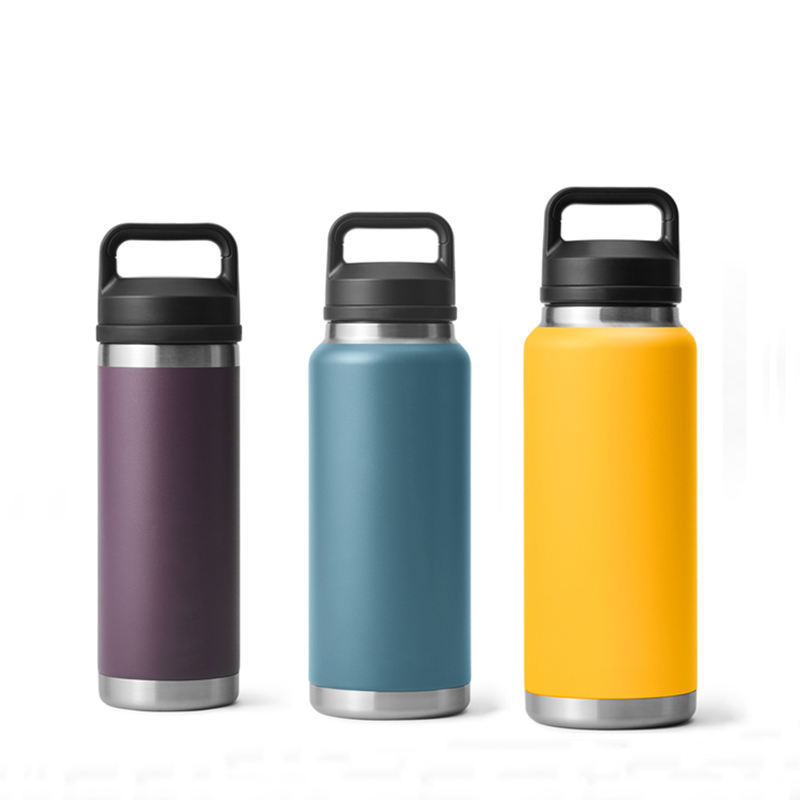 26oz Yetys Travel flasks Tumblers Stainless Steel Sports bottle Powder Coated Yetirambler Water Bottle with Wide Mouth chug Lids