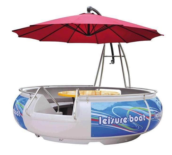 Camoro China Manufacturer rowing boats 12 person florescent light Yacht barbecue boat dining Electric Leisure bbq Donut Boat