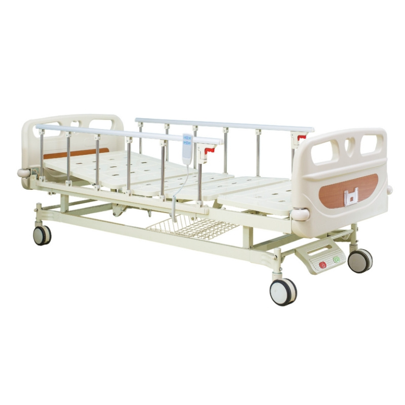 GS-818C Medical Hospital Bed  Aluminum Siderail 2 Function Hospital Bed Medical Electric Beds With IV Pole