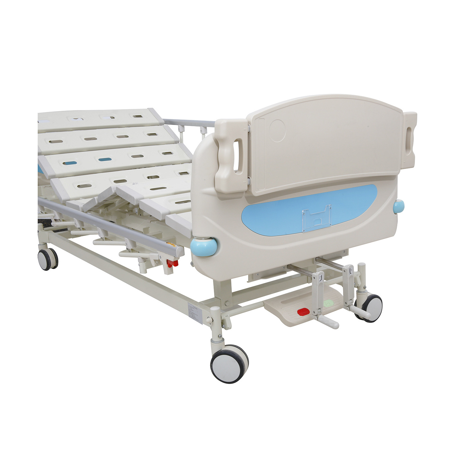 Factory supply 2 cranks two functions manual hospital bed with wheels