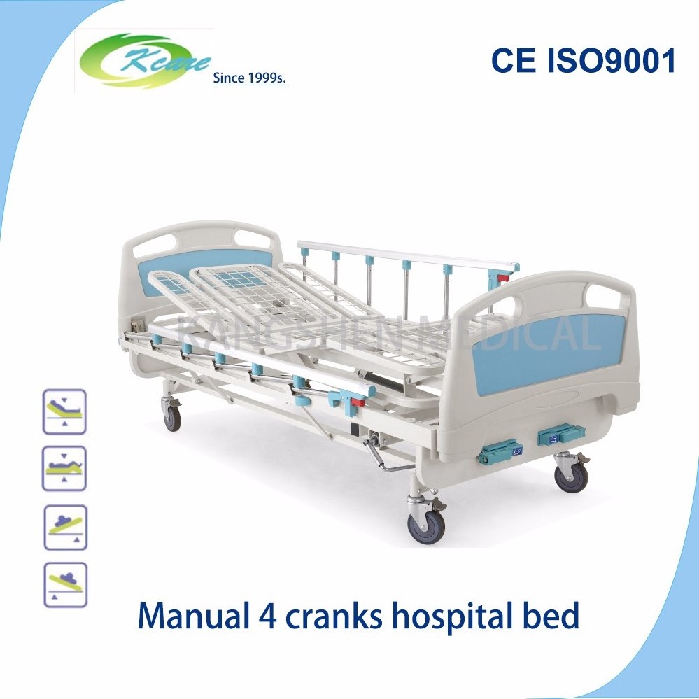 Hot Sell Cheap Price Hospital 3 Cranks Adjustable Rolling Beds Hospital Patient Bed for Bedridden Patients