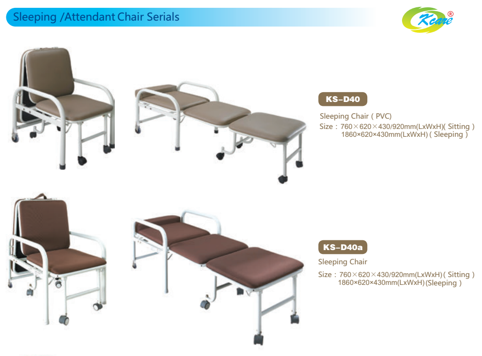 Cheap price adjustable hospital accompany bed chair