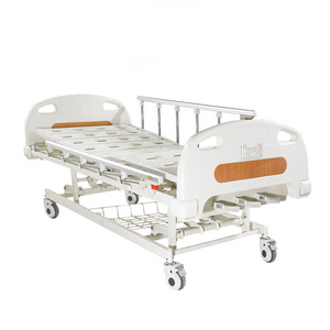 Hot Sell Cheap Price Hospital 3 Cranks Adjustable Rolling Beds Hospital Patient Bed for Bedridden Patients