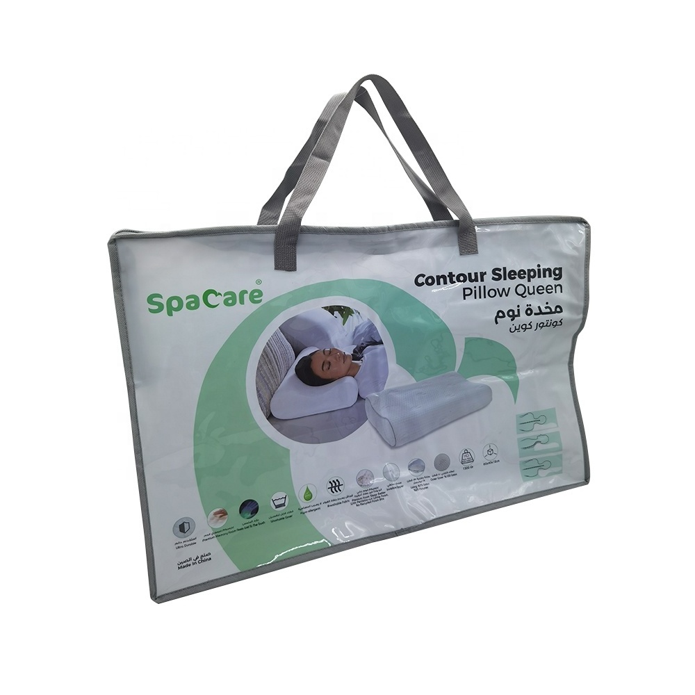 Custom Logo Transparent PVC Zipper Pillow/Blanket/Quilt bag Plastic Packaging Bags