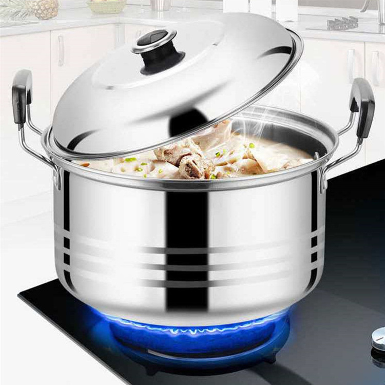 Amazon hot sale 5pcs set stainless steel soup pot set cookware set cooking pot with lid and handle