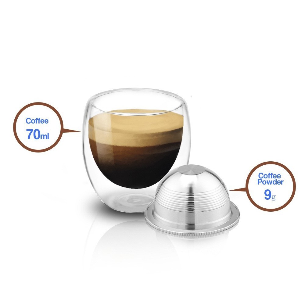 Wholesale OEM Coffee Capsule Empty Shell Espresso Refillable Compatible with Vertuo Coffee Filter Capsule Pods Reusable