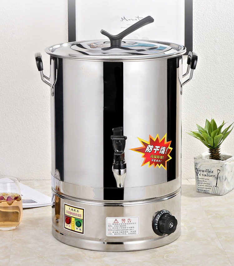 Electric Stainless Steel Water Bucket Boil soup Heat Preservation Barrel Drum with Cover Drink Dispenser with Tap