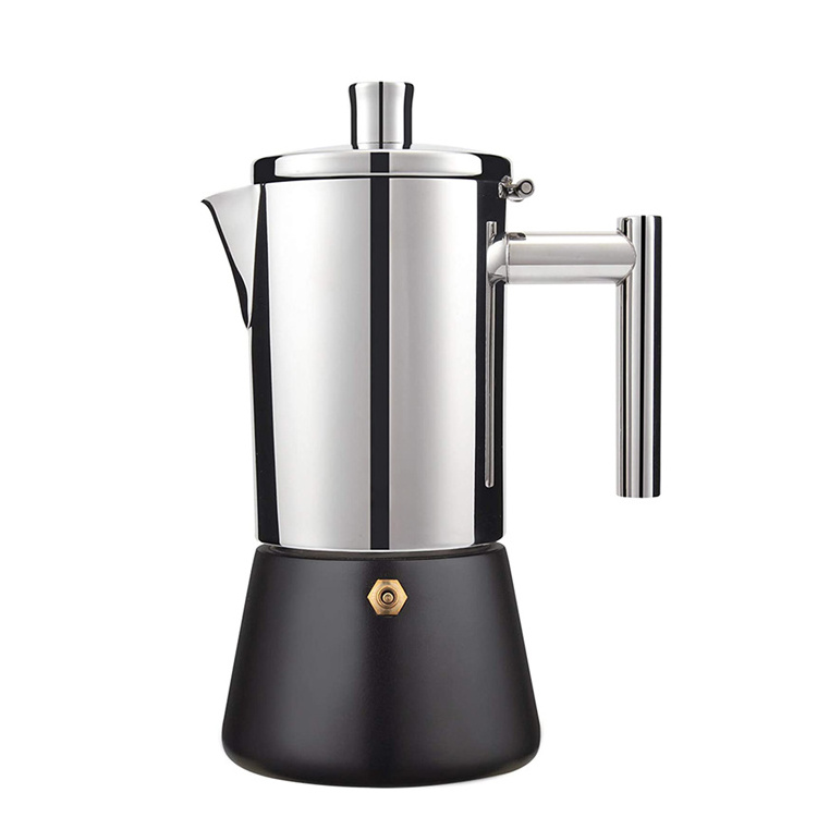 Espresso Maker Stainless Steel Italian Coffee Machine Maker 200ml Moka Pot Induction Espresso Pot