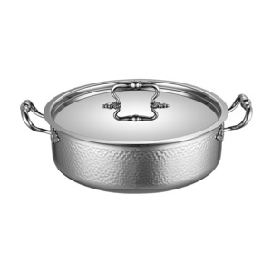 Luxury Stainless Steel 304 Hot Pot  Two Compartments Cooking Pot Kitchen Cookware Set with Metal Lid