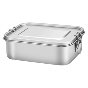 Rectangle Removable Divider Food Container Stainless Steel Lunch Box Leakproof Storage Bin with Silicone Sealing