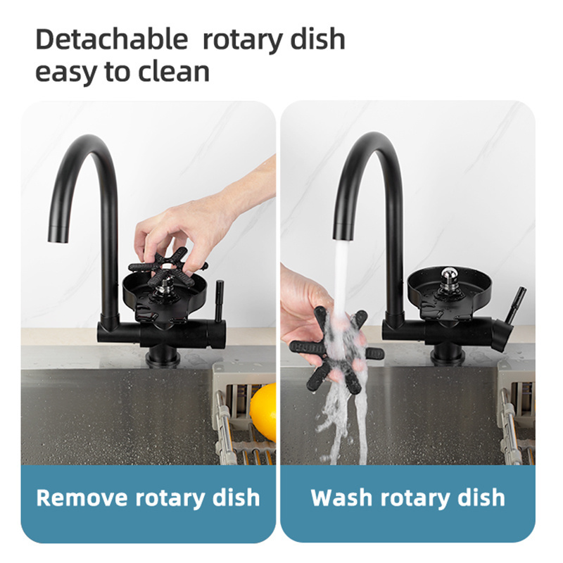 Glass Rinser for Kitchen Sink Hot and Cold Switching 360 Rotary Cup Washer Quick Cup Rinser Faucet Cleaner Bottle Washer for Bar