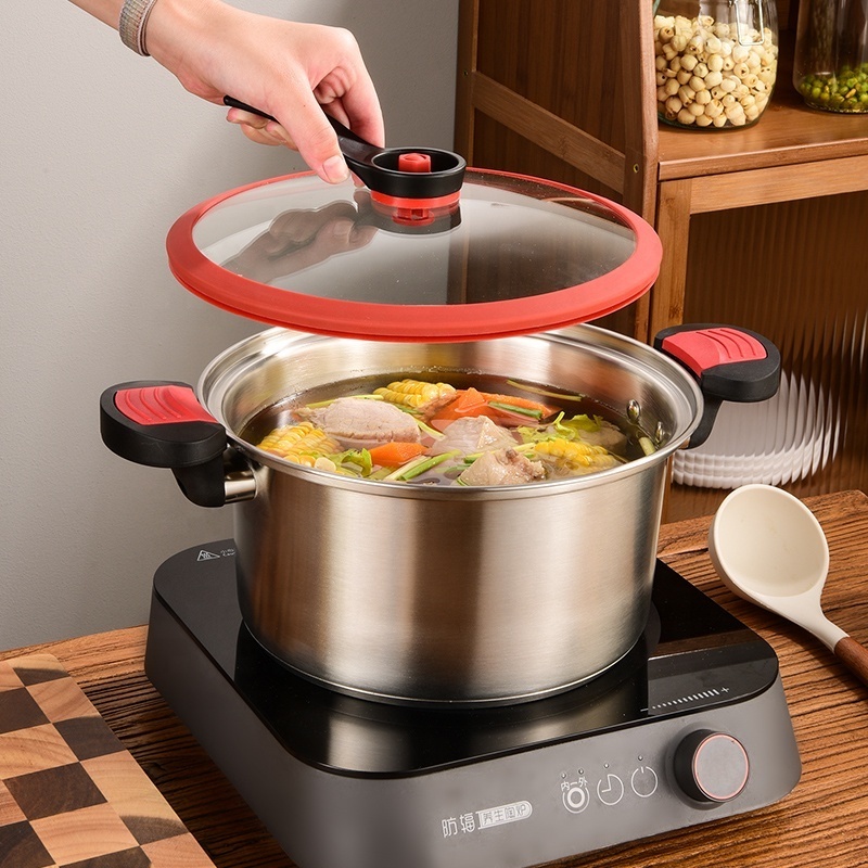 New Product SUS304# Micro Pressure Cookers Soup Pots  Nonstick Stew Pot Stainless Steel  low pressure cooker