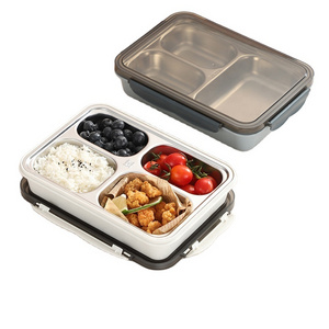 New 3 compartment stainless steel vacuum insulated lunch tiffin food storage bento box lunchbox for food with lid