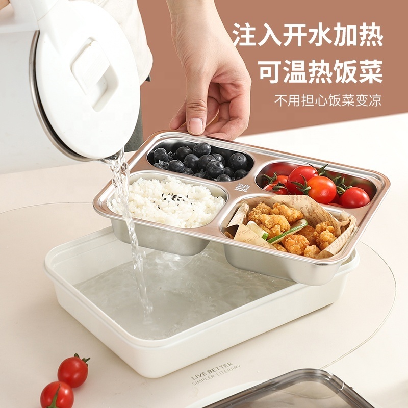 New 3 compartment stainless steel vacuum insulated lunch tiffin food storage bento box lunchbox for food with lid