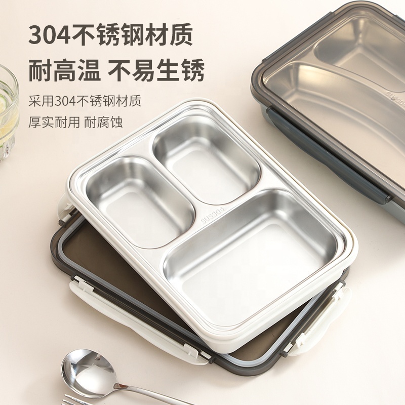 New 3 compartment stainless steel vacuum insulated lunch tiffin food storage bento box lunchbox for food with lid