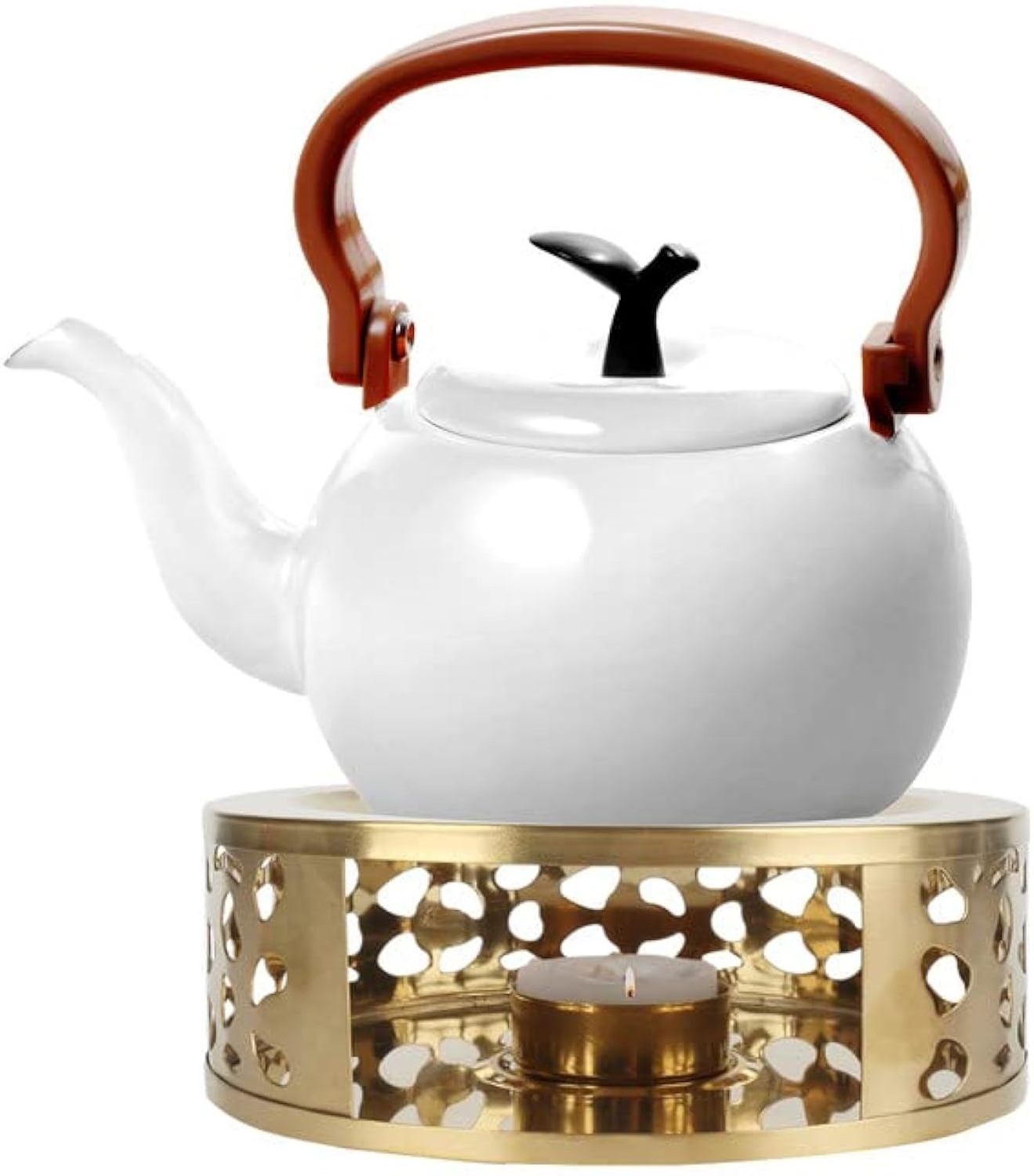 Wholesale Teapot Warmer with Candle Holder Stainless Steel Tea Pot Heater in Rose Gold Coffee and tea Sets Luxury Accessories