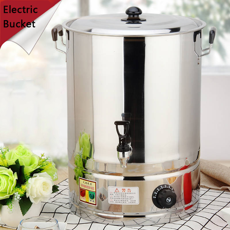 Stainless Steel Large Capacity Electrical Insulation Water Barrel Water Bucket For Boiling Drink Dispensers straight sealed