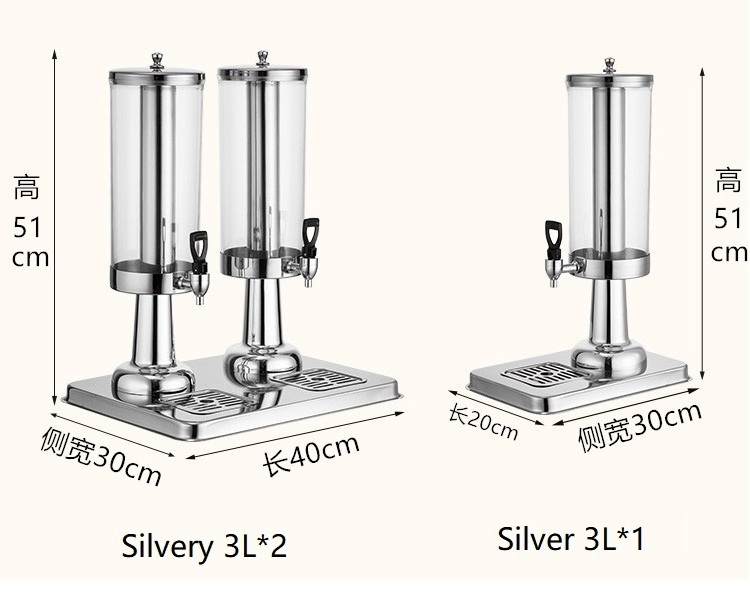 Cylinder Drink Dispenser for Bar Hotel Restaurant Tabletop Liquor Beer Dispenser with Tap Draft Beer Tower with ice cooling tube