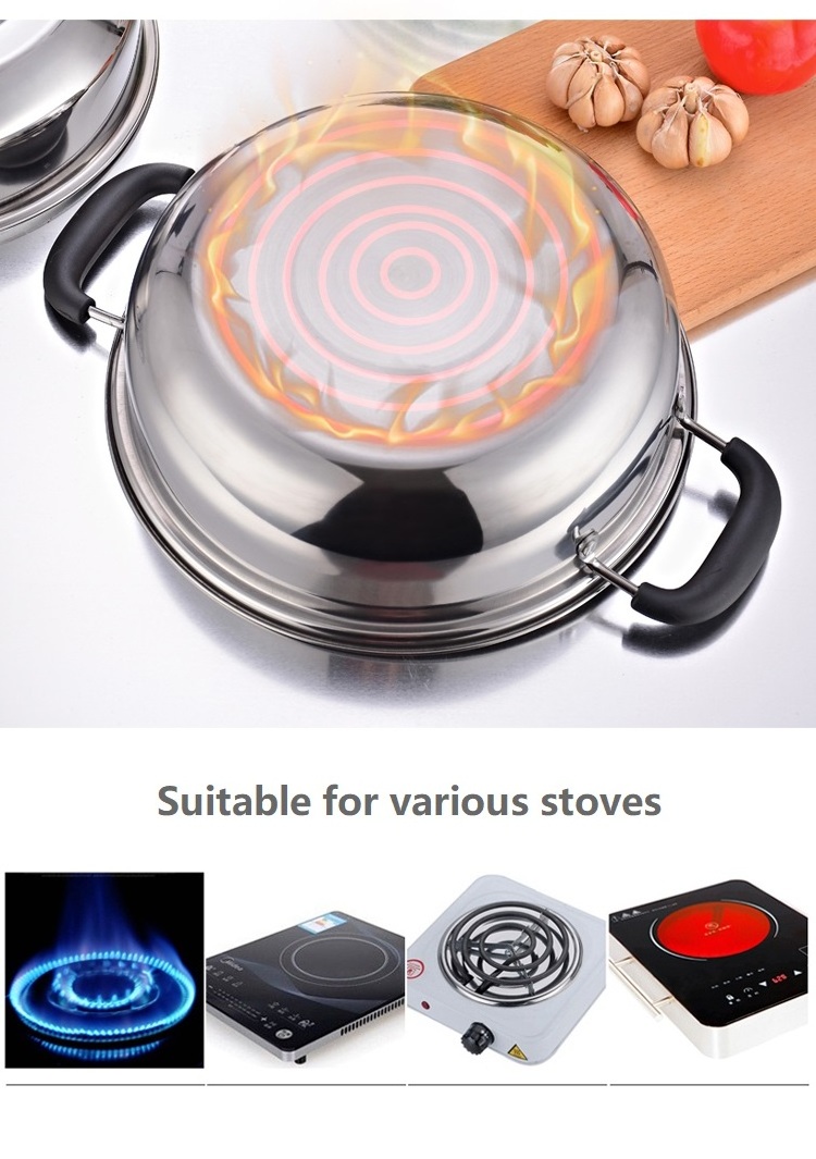 Steamer pot New style hot sale kitchenware stainless steel 2 layers restaurants cooking food pot steamer hot soup pot