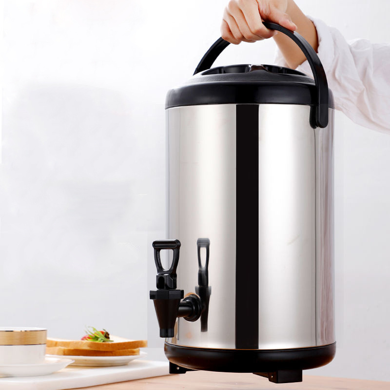 Stainless steel  bucket barrel heat insulation Preservation Drink Dispenser commercial milk tea dispenser