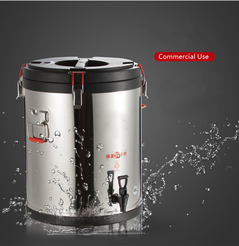 High quality metal insulation stainless steel 304 milk tea insulation bucket water ice bucket hot and cold drink coffee bucket