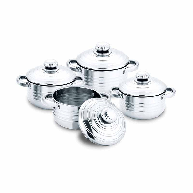 Stainless Steel Big Belly Induction Casserole Food Warmer 12pcs Stainless Steel Cooking Pot Cookware Set