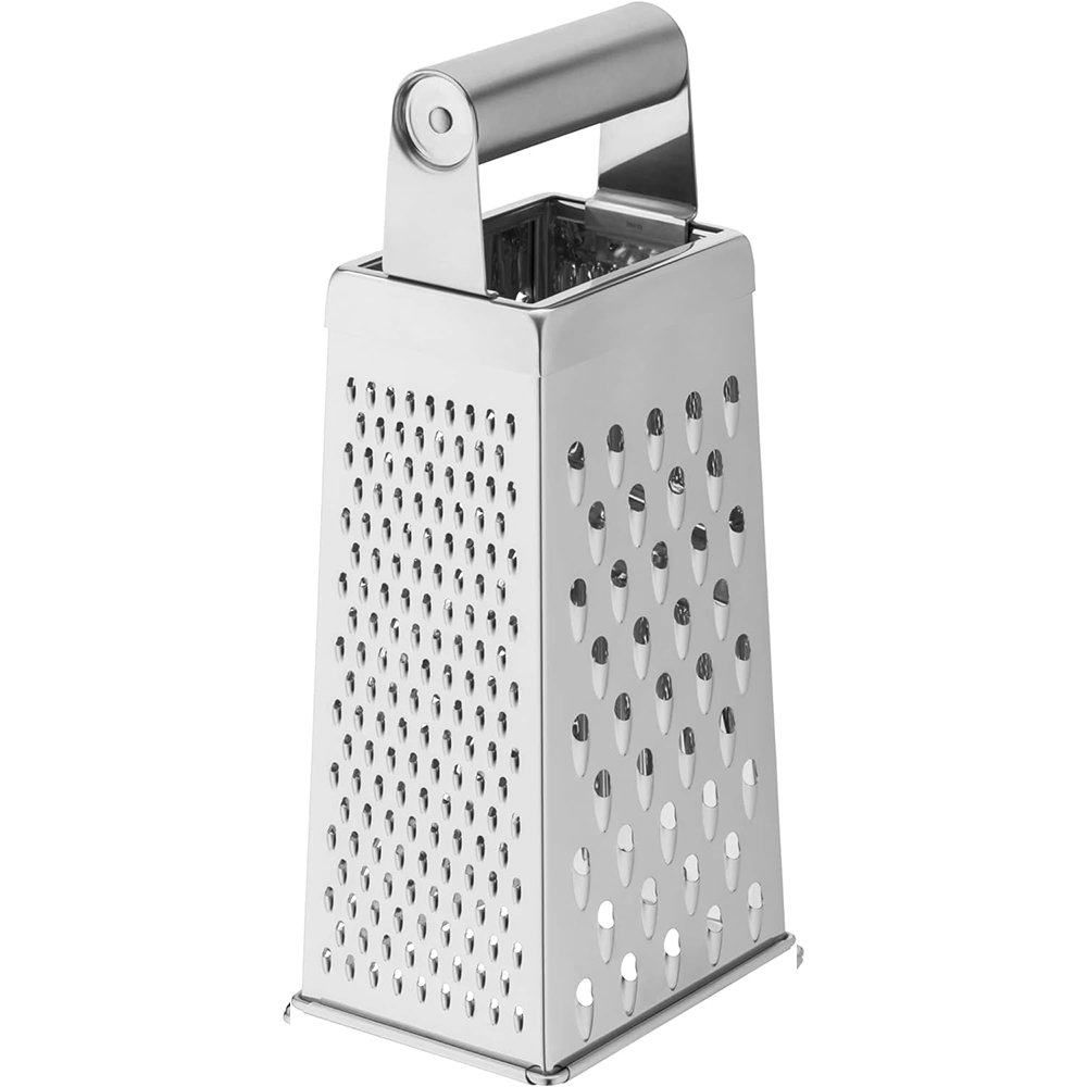 Wholesale Kitchen Gadgets Professional Box Grater Stainless Steel 4-Sided Hand Vegetable Slicer Cheese Grater with Handle