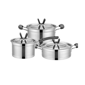 China high quality Cook Pots Pans Woks Casserole Stainless Wok Kitchen Pot Soup Stock Cookware Set for restaurant