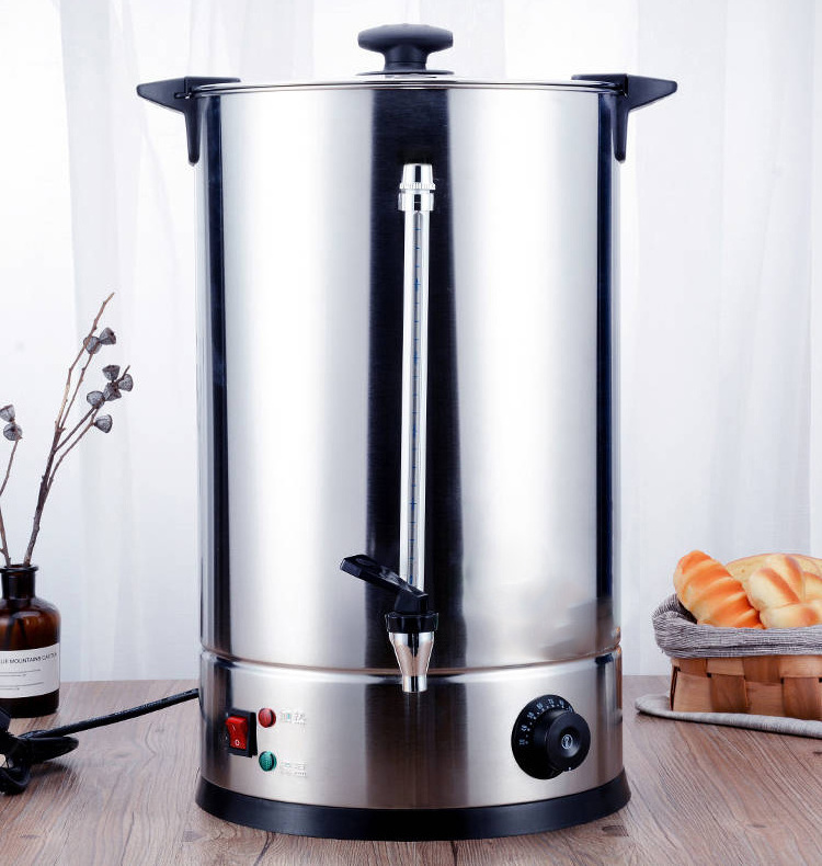 Commercial Electric Kettles Water Boiler Bucket Dispenser Stainless Steel for Restaurant Hotel Canteen Portable Kettle Black