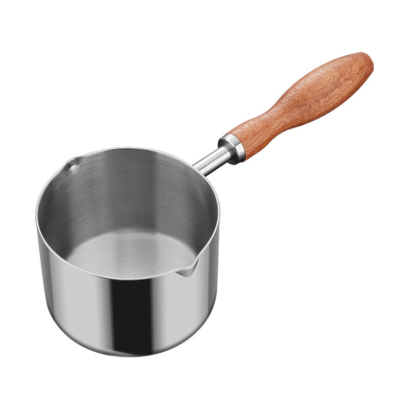 Stainless Steel Mini Frying Pan Household Hot Oil Pan Boiled Eggs Hot Chocolate Hot Milk Pot Household Multi-purpose Pot