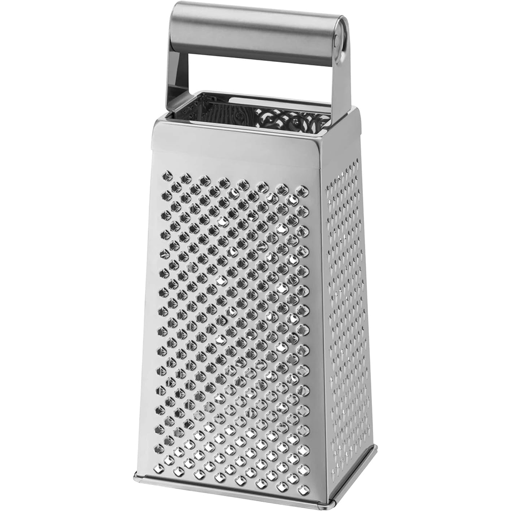 Wholesale Kitchen Gadgets Professional Box Grater Stainless Steel 4-Sided Hand Vegetable Slicer Cheese Grater with Handle