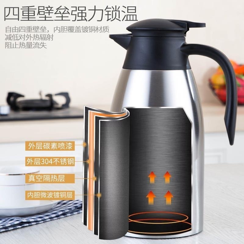 Thermos Coffee Carafe Double Walled Vacuum Insulated Coffee Pot Jug Thermal Insulation Large Capacity 304SUS 1L 2L Camping