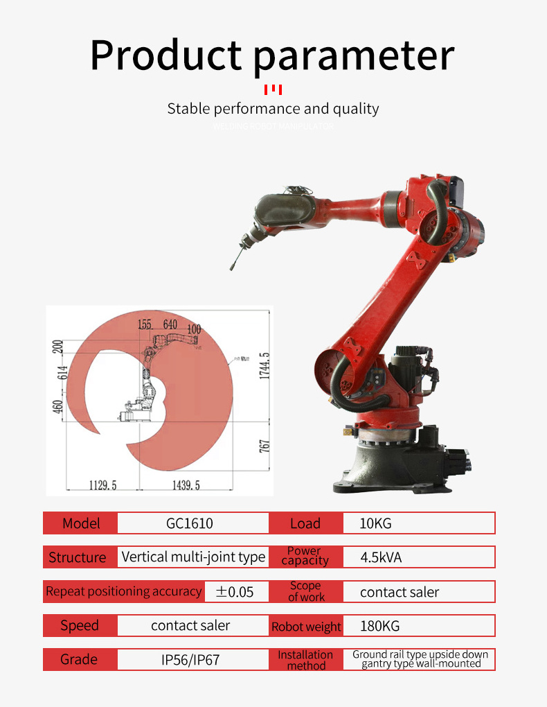 automatic welding robot 6 Axis Industrial Robot Arm Price