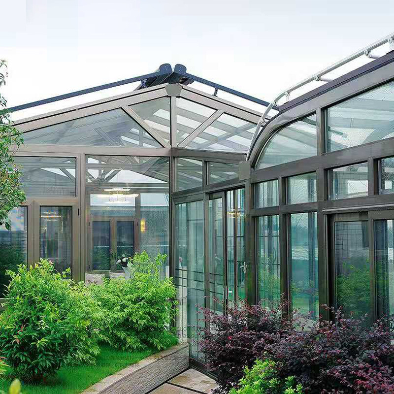 China market insulated curved glass sunrooms enclosure pool for conservatory garden sunroom